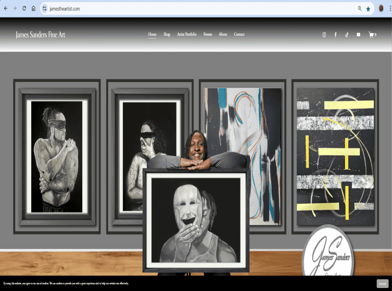 Screenshot image of James Sanders Fine Art website