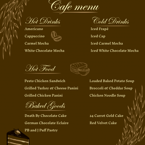 Menu Mockup for the Wandering Willow