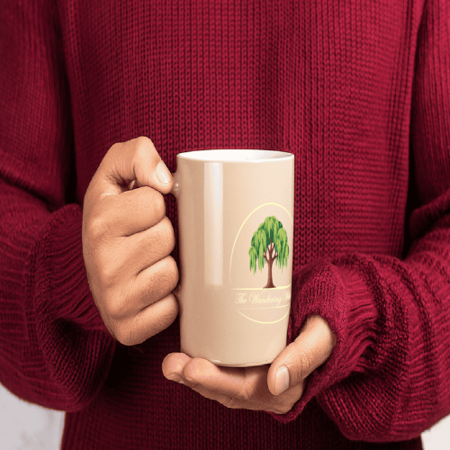 Coffee mug mockup for Wandering Willow